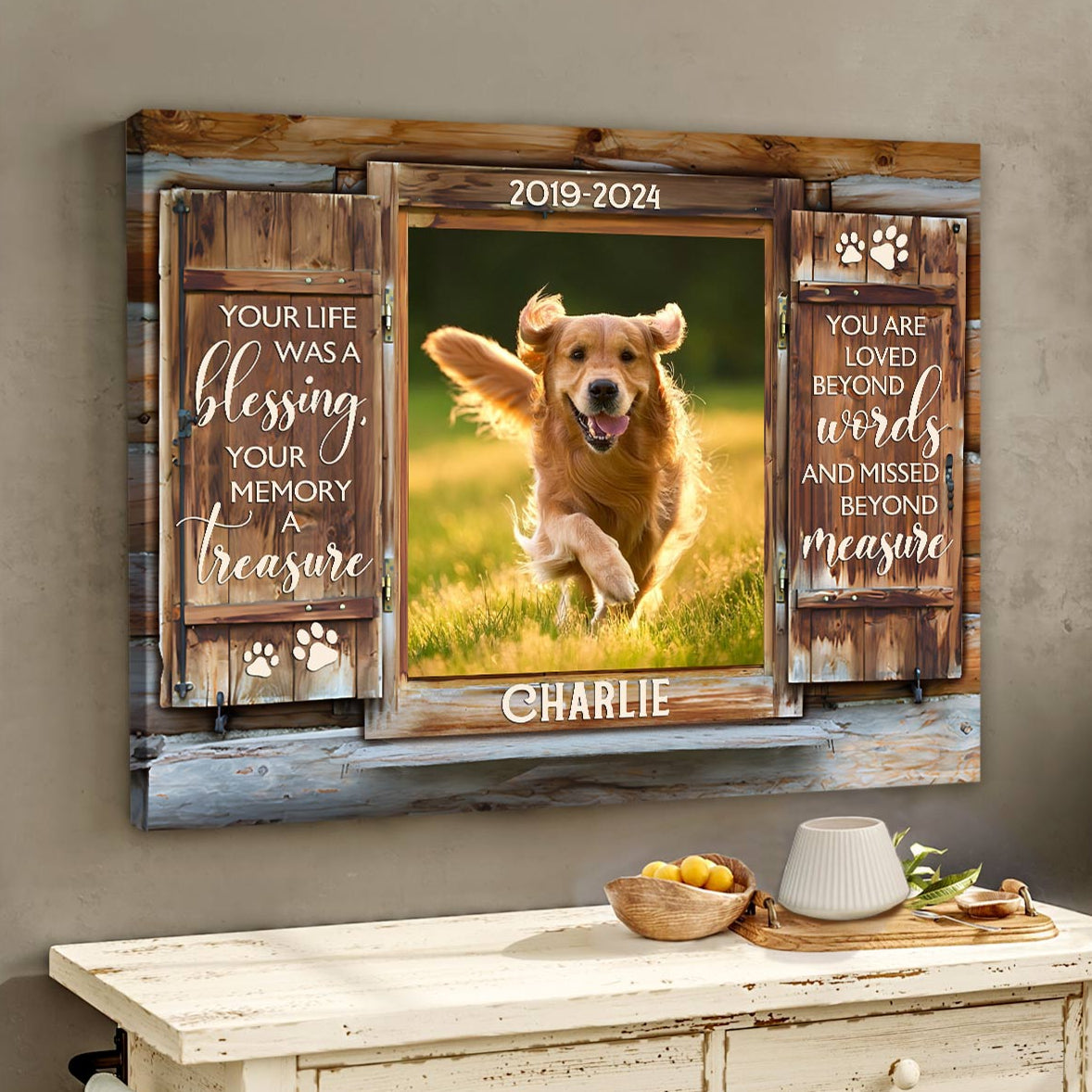 Your Life Was A Blessing | Custom Dog Memorial Canvas Print