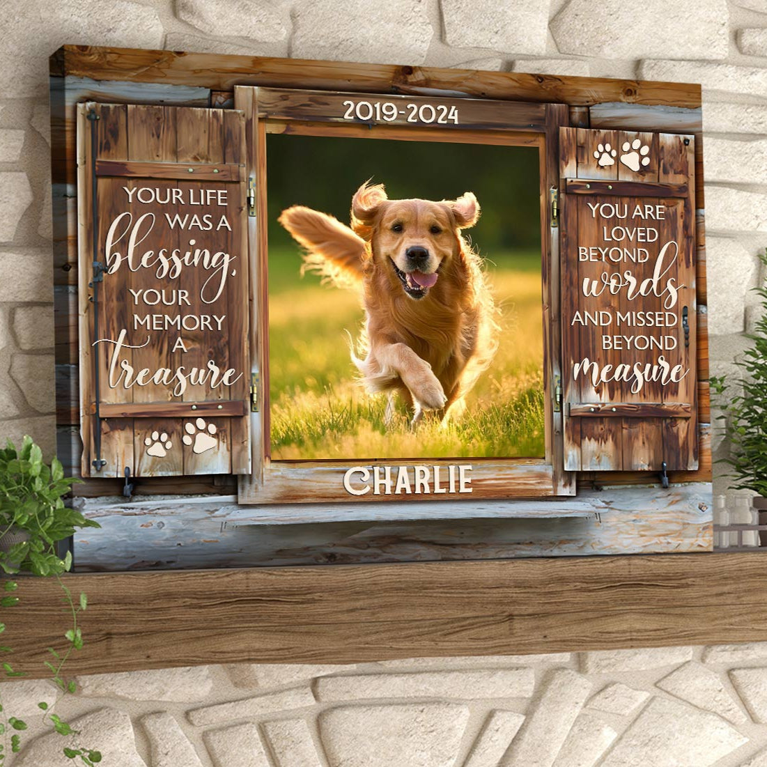 Your Life Was A Blessing | Custom Dog Memorial Canvas Print