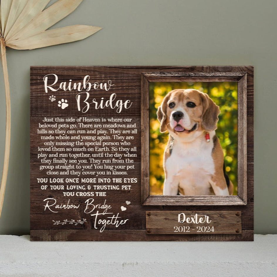 Rainbow Bridge Poem | Custom Dog Memorial Canvas | Dog Memorial Gifts