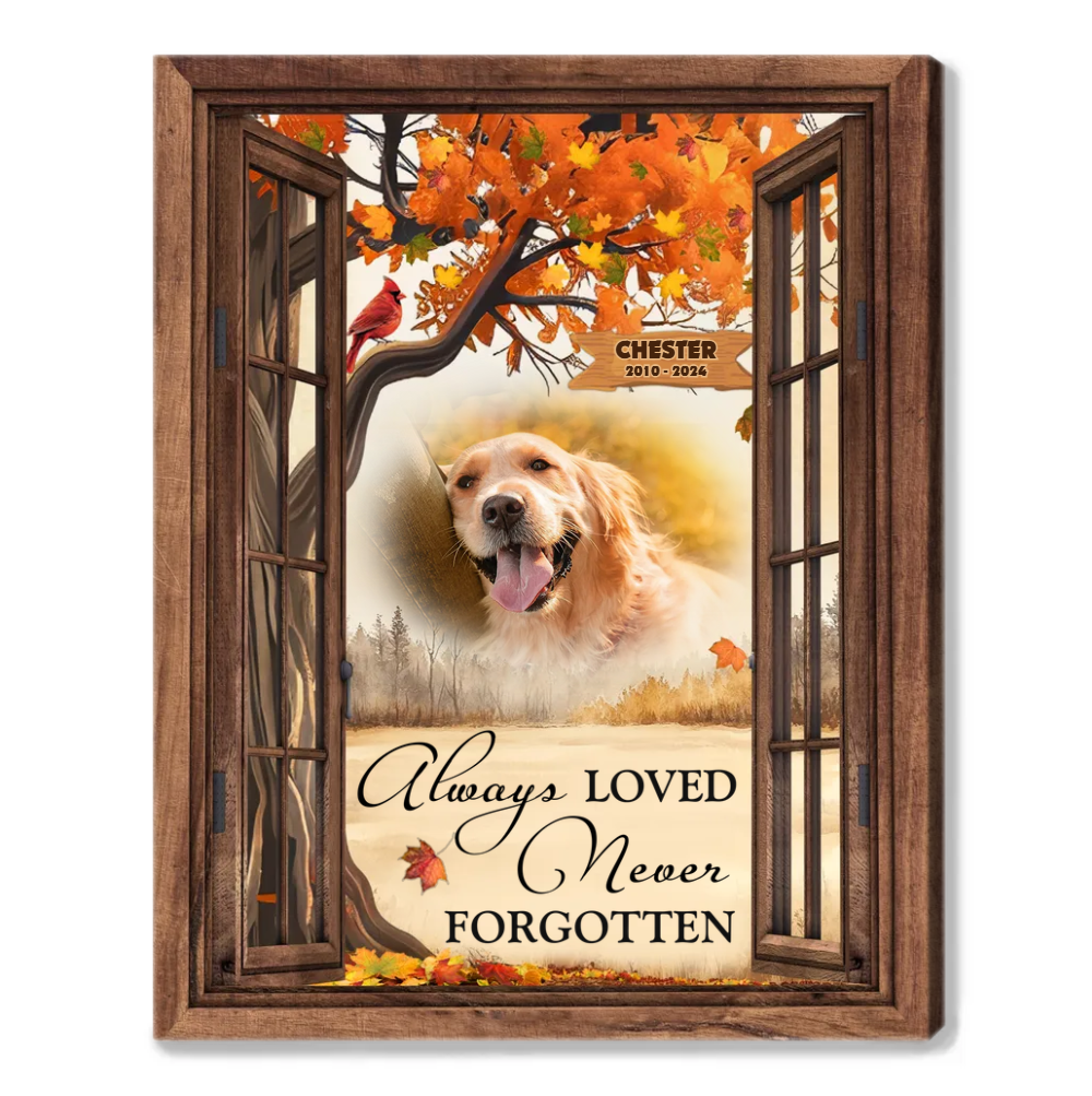 Always Loved Never Forgotten | Custom Dog Memorial Canvas | Dog Memorial Gifts