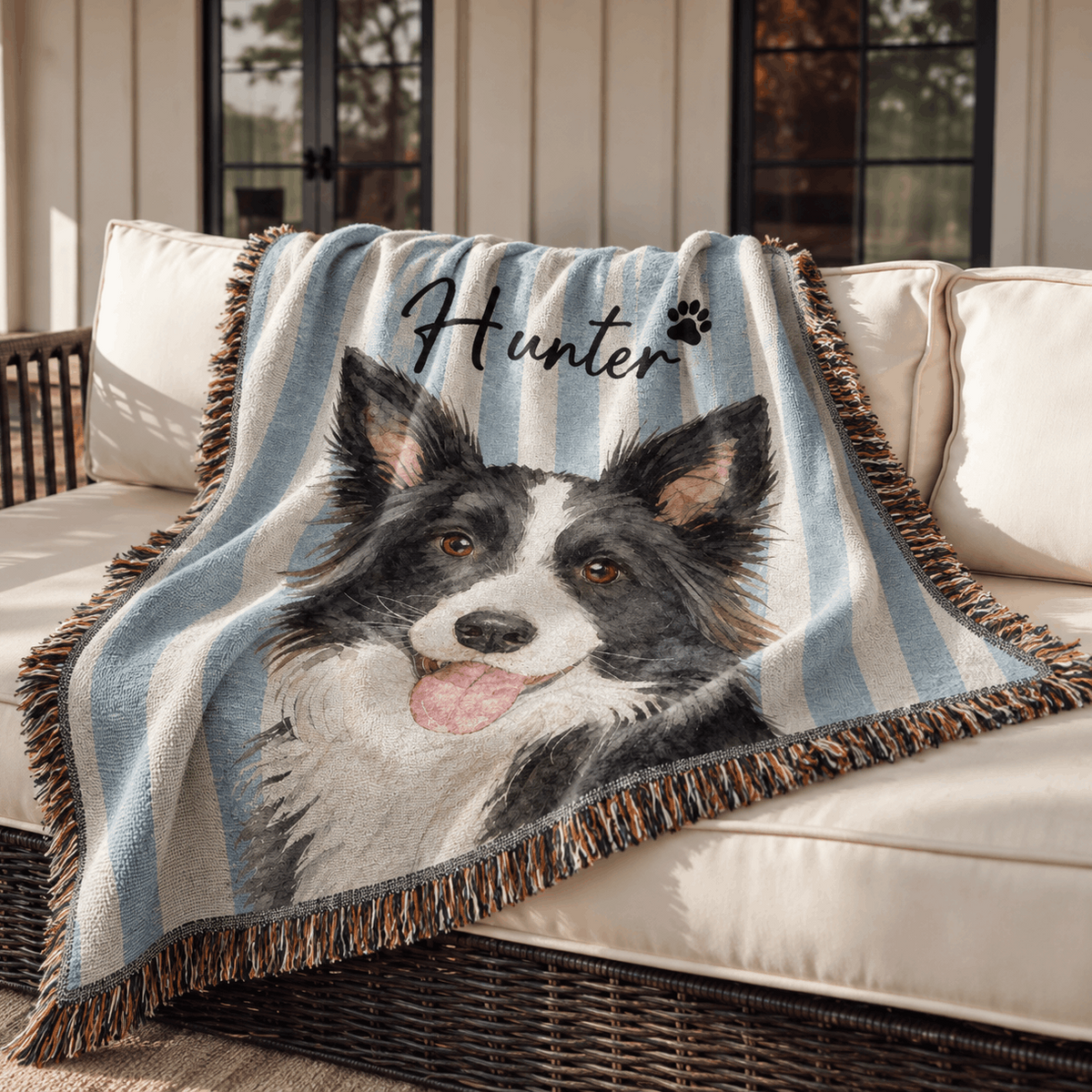 Personalized Custom Photo Dog Tapestry Blanket