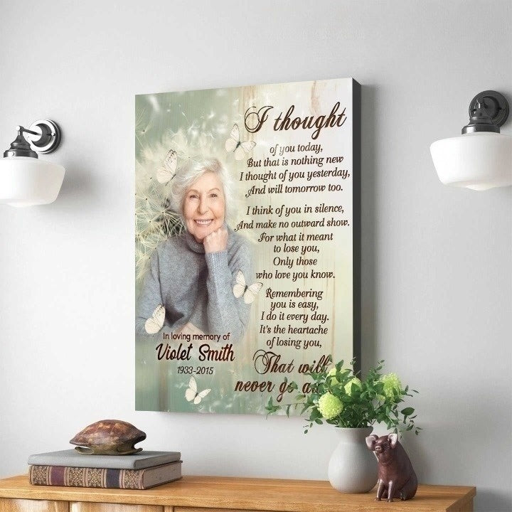 I Thought Of You Today Poem | Custom Memorial Canvas Print