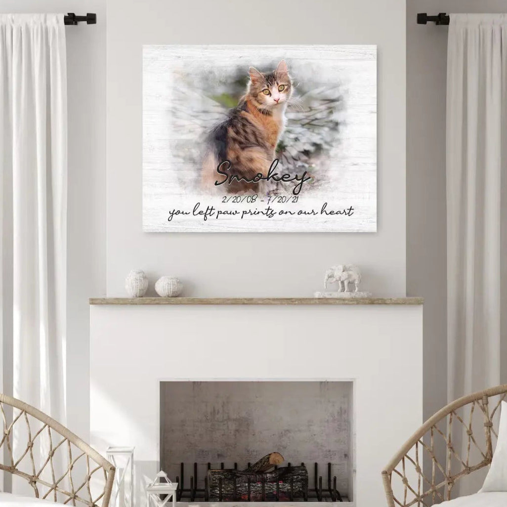 Custom Cat Memorial Canvas | Cat Memorial Gifts