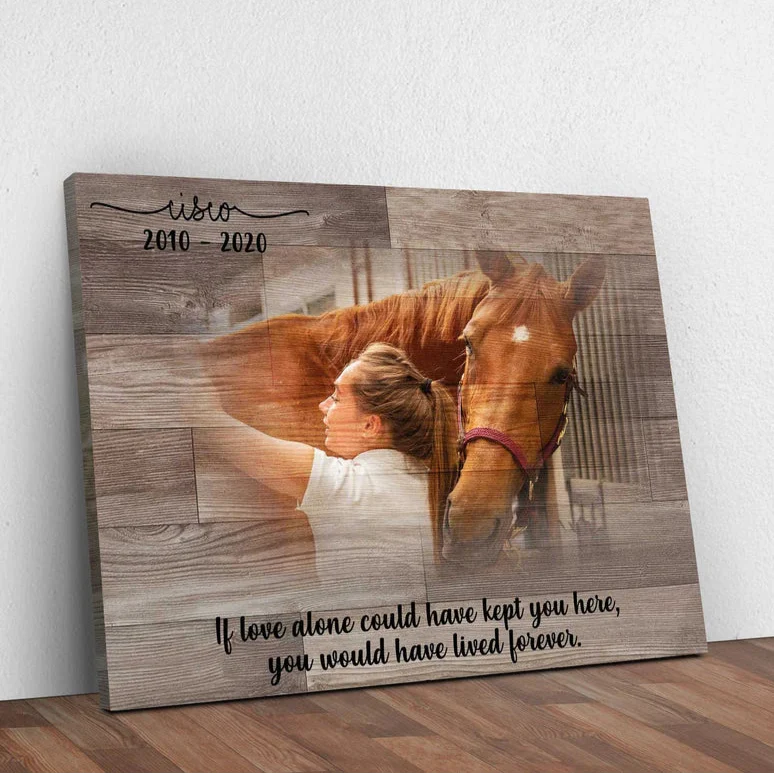 If Love Alone Can Keep You Here | Custom Horse Memorial Canvas Print