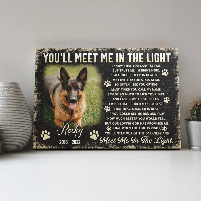 Waiting At The Door Poem | Custom Dog Memorial Canvas | Dog Memorial Gifts