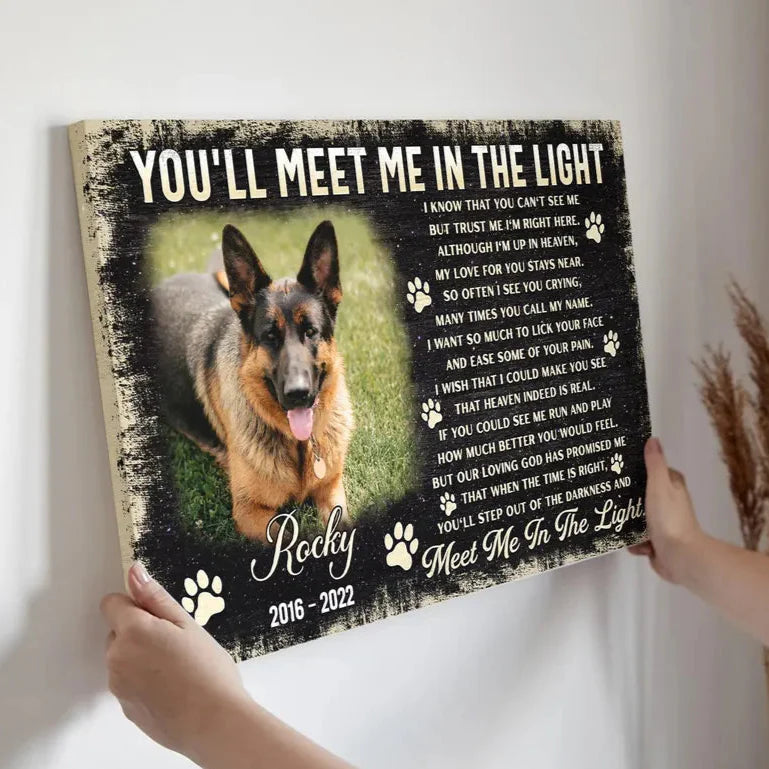 Waiting At The Door Poem | Custom Dog Memorial Canvas | Dog Memorial Gifts