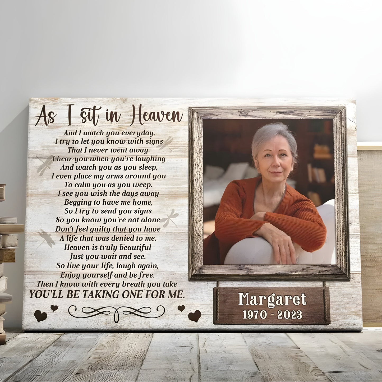 As I Sit In Heaven Poem | Custom Memorial Canvas Print