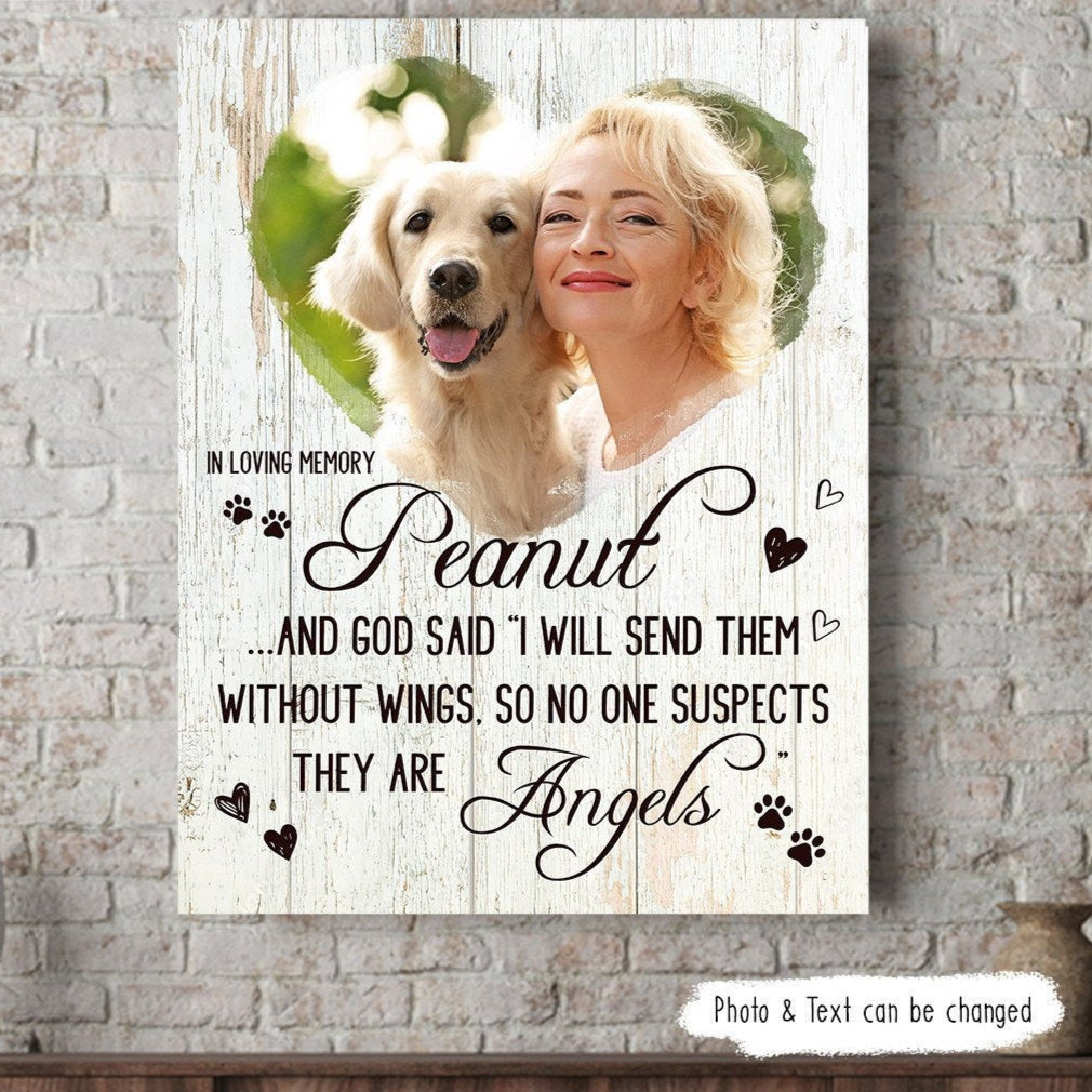 And God Said I Will Send Them Without Wings Losing Dog Quote | Custom Dog Memorial Canvas Print