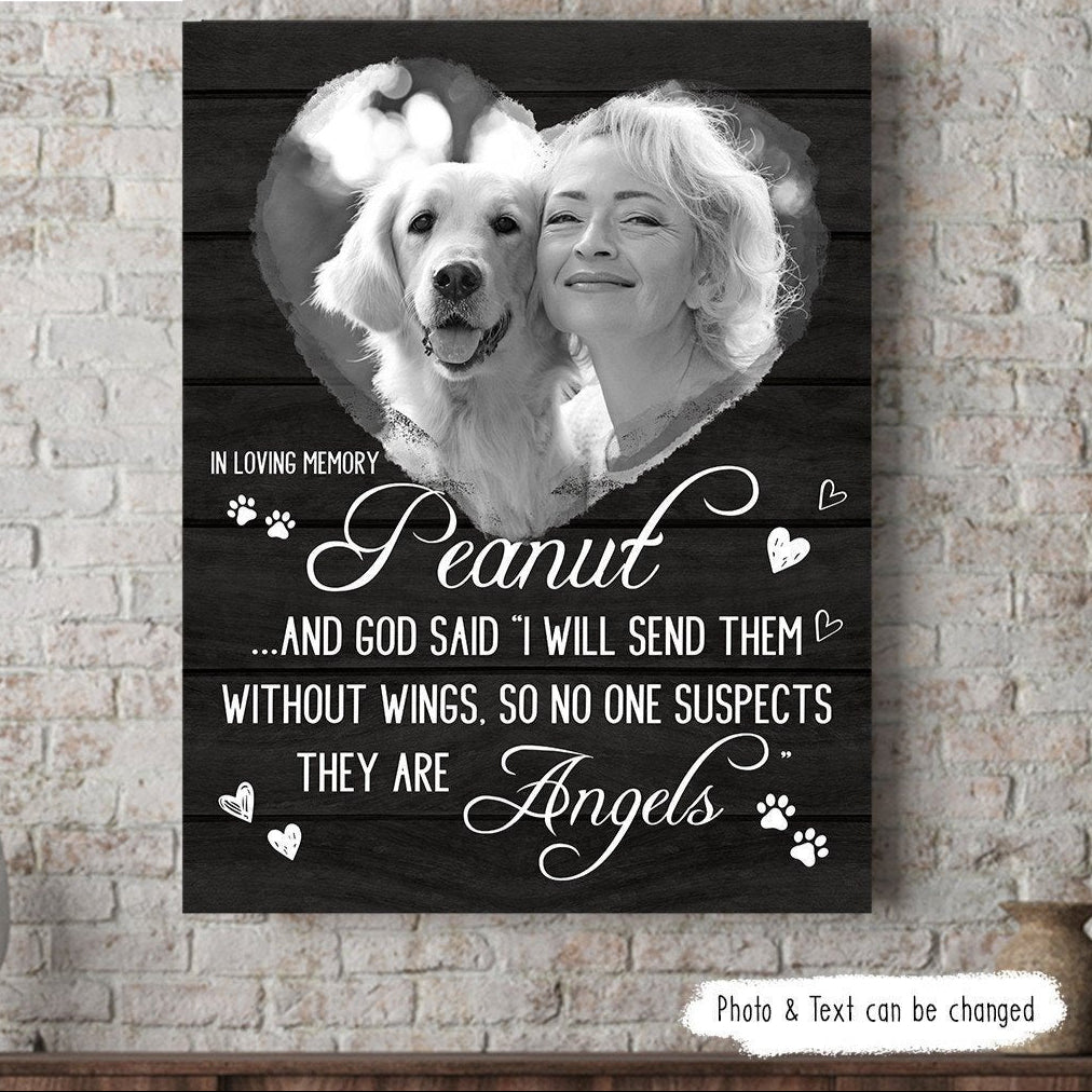 And God Said I Will Send Them Without Wings Losing Dog Quote | Custom Dog Memorial Canvas Print