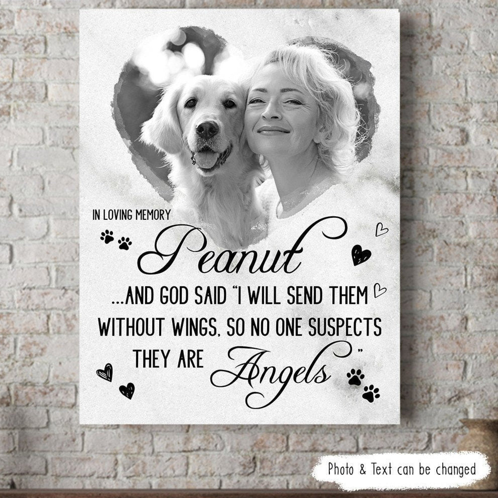 And God Said I Will Send Them Without Wings Losing Dog Quote | Custom Dog Memorial Canvas Print