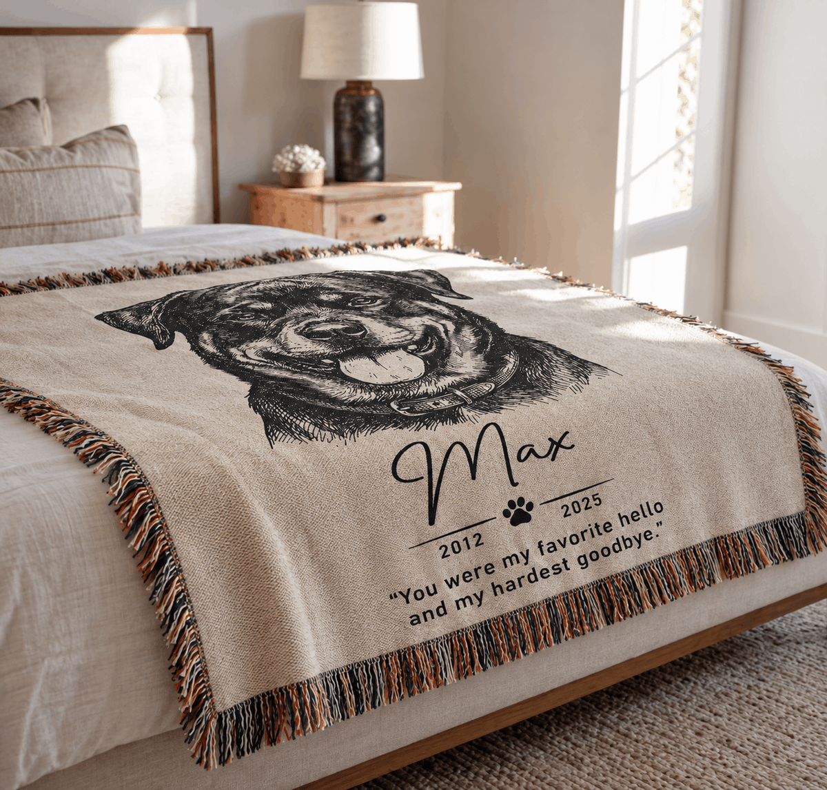 Personalized Custom Photo Dog Tapestry Blanket