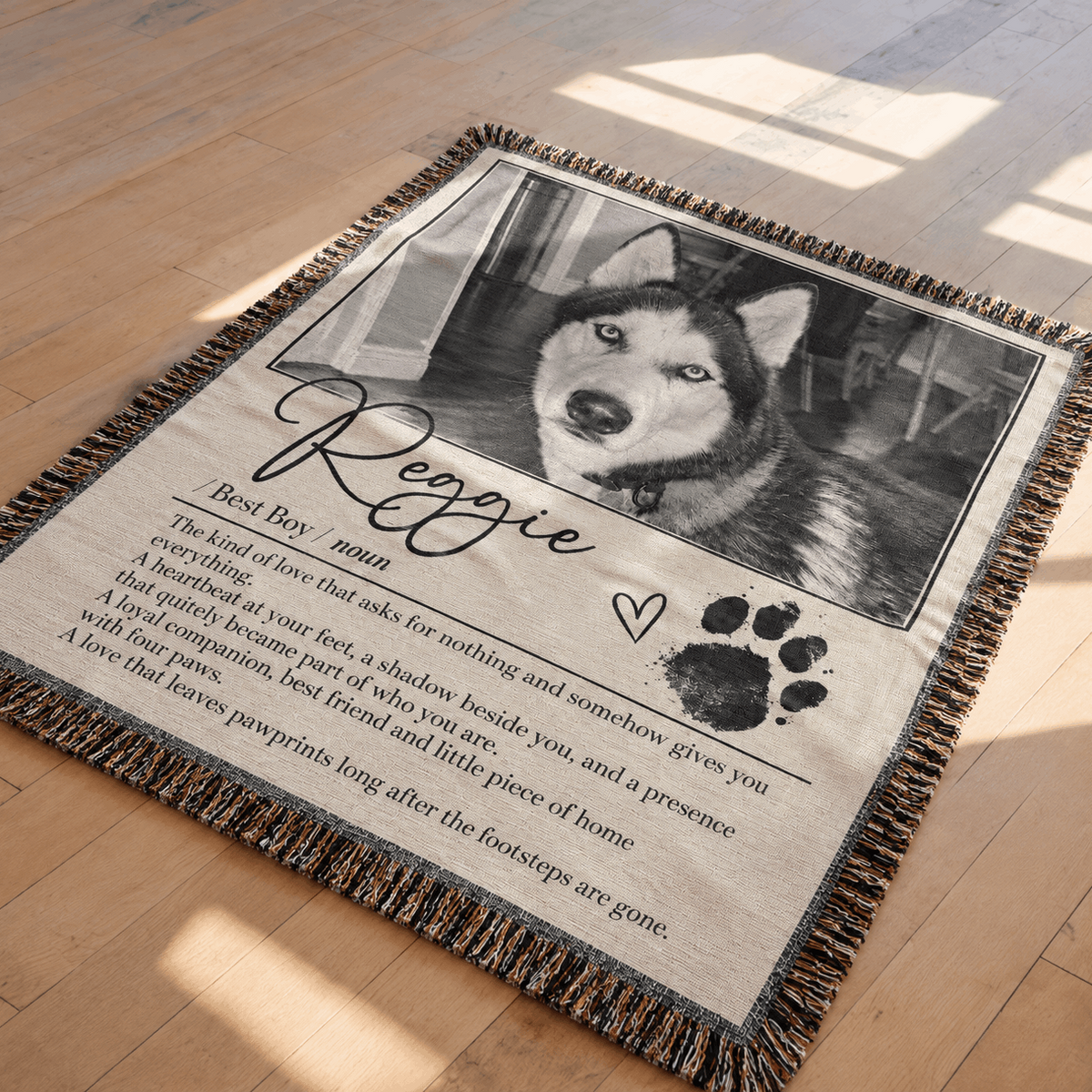 Personalized Custom Photo Dog Tapestry Blanket