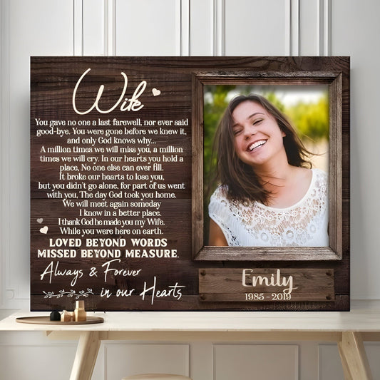 Always and Forever In Our Hearts | Custom Memorial Canvas Print