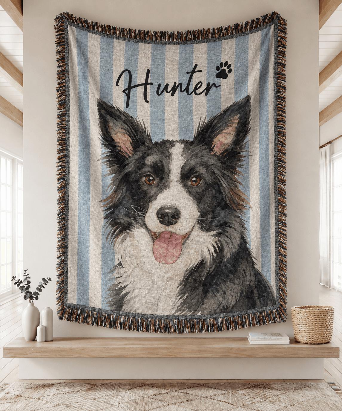 Personalized Custom Photo Dog Tapestry Blanket
