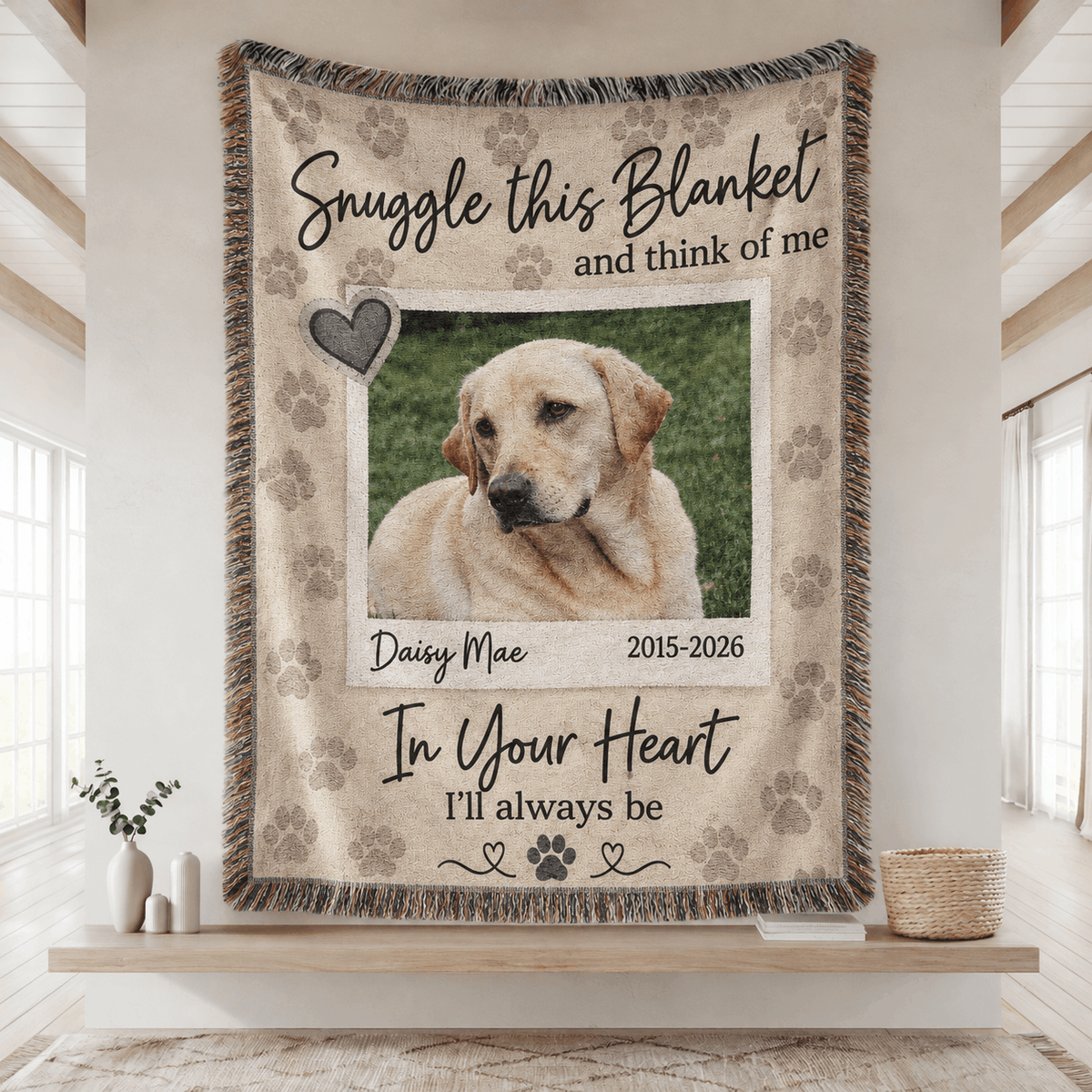Personalized Custom Photo Dog Woven Blanket