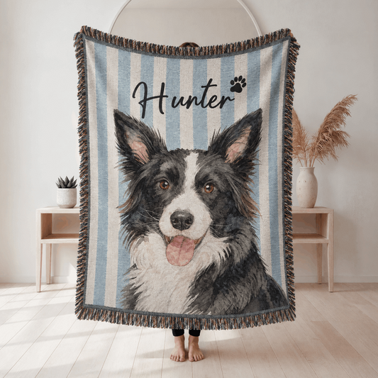 Personalized Custom Photo Dog Tapestry Blanket