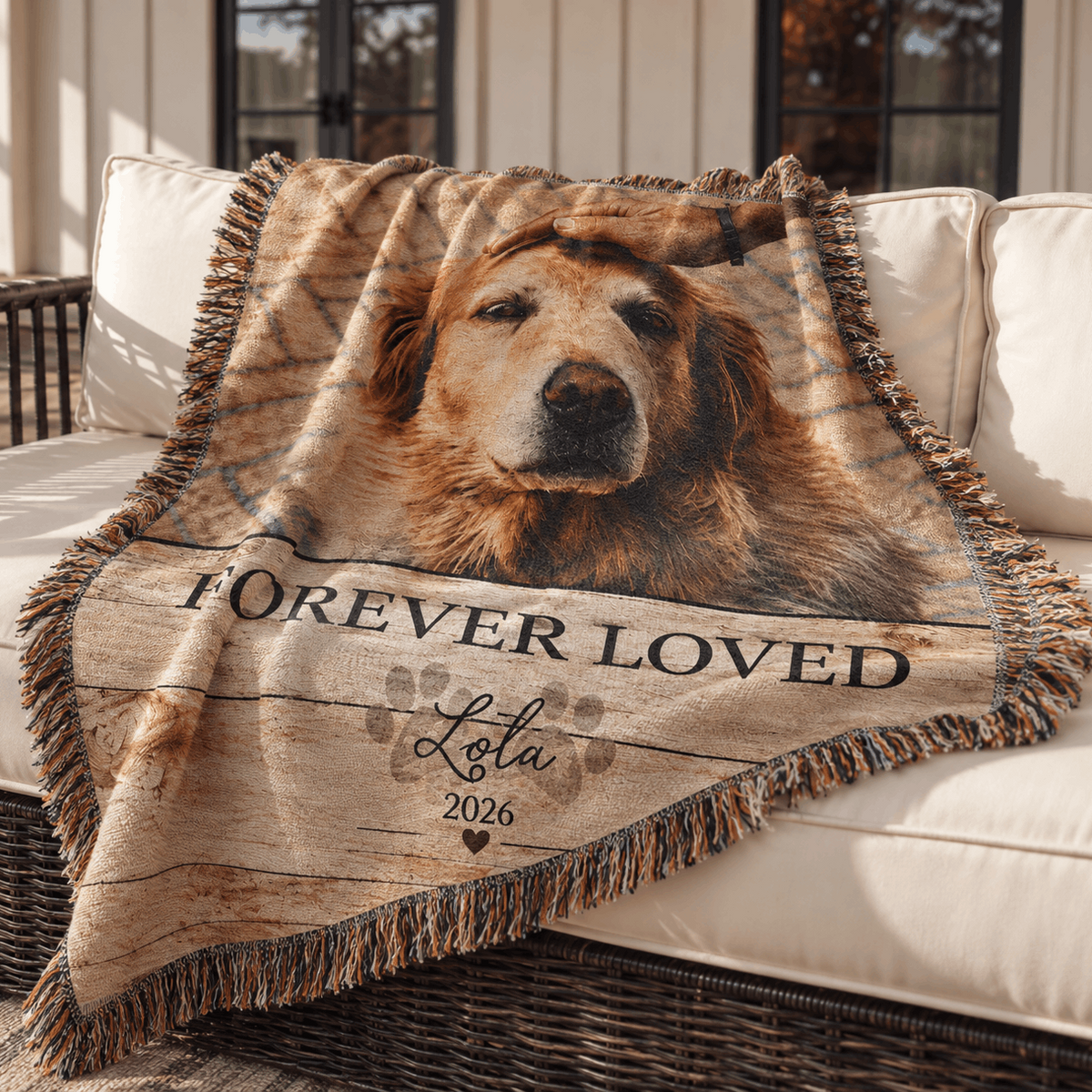 Personalized Custom Photo Dog Tapestry Blanket