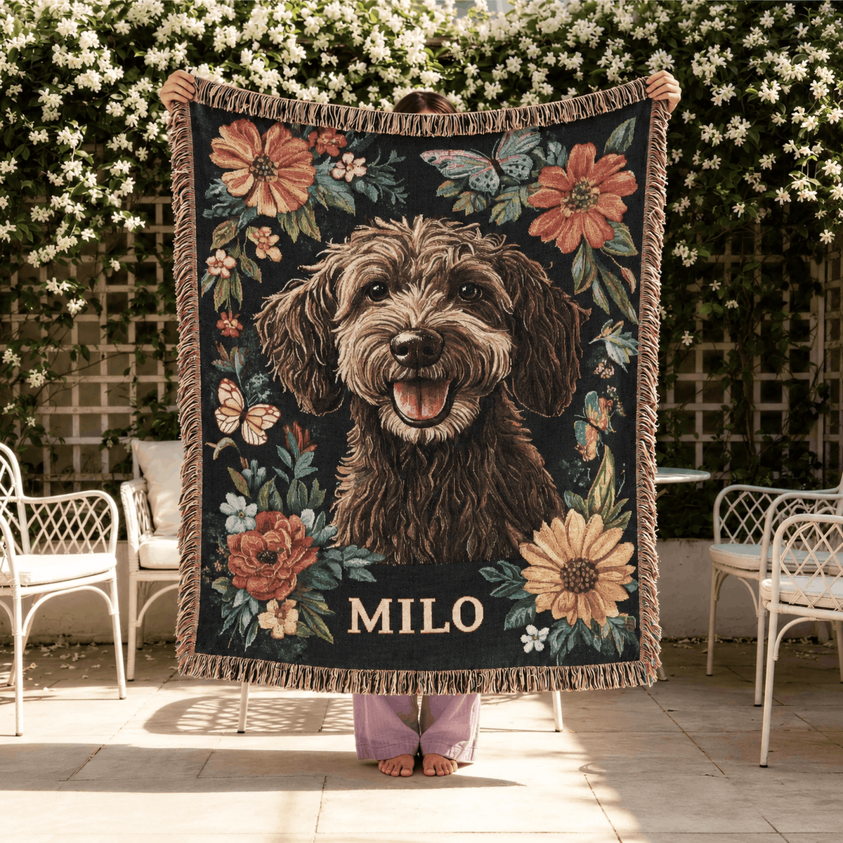 Personalized Custom Photo Dog Tapestry Blanket