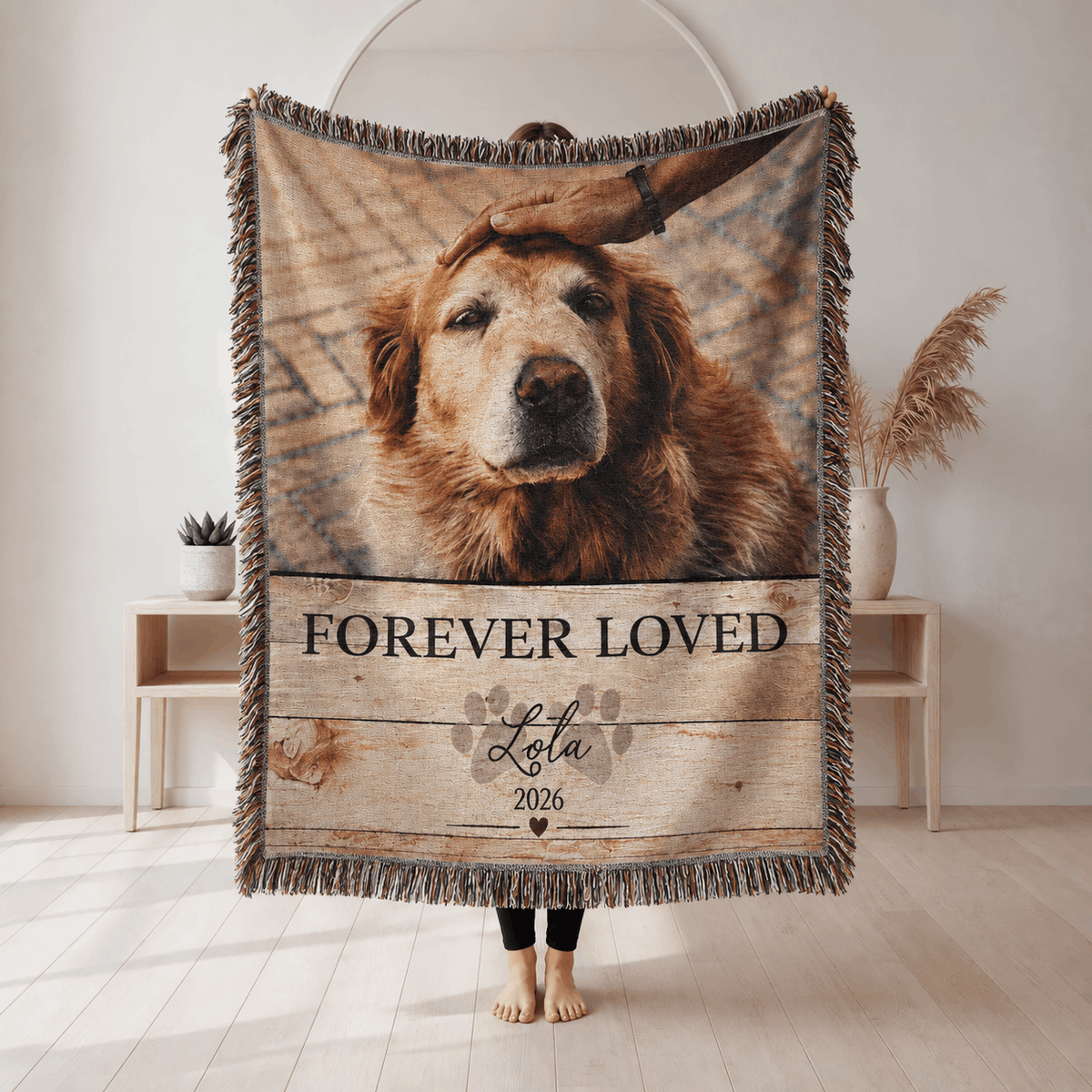 Personalized Custom Photo Dog Tapestry Blanket