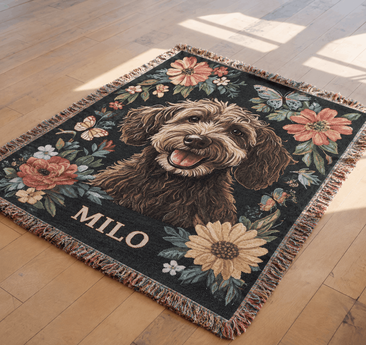 Personalized Custom Photo Dog Tapestry Blanket