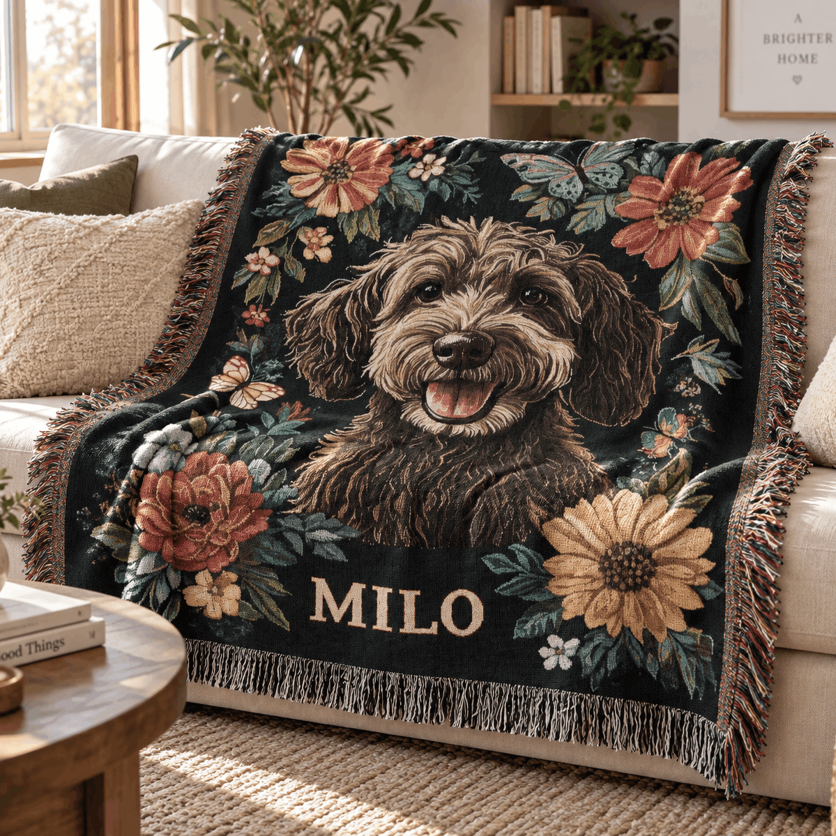 Personalized Custom Photo Dog Tapestry Blanket