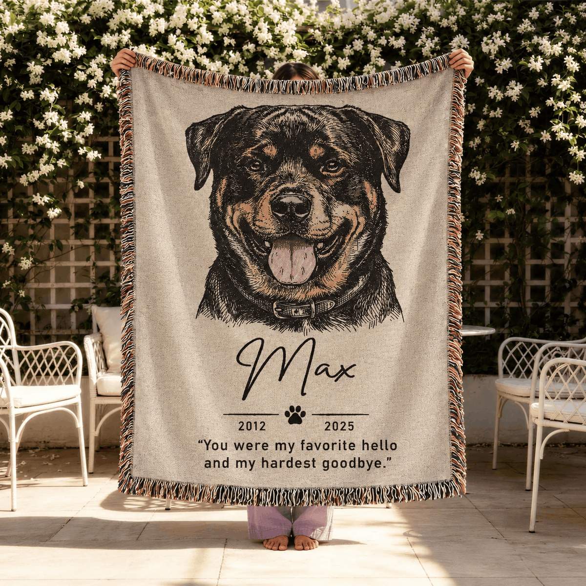 Personalized Custom Photo Dog Tapestry Blanket