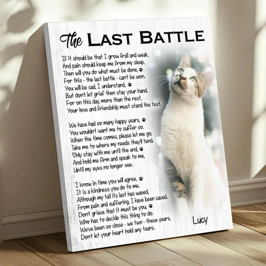 The Last Battle Cat Poem | Custom Cat Memorial Canvas Print
