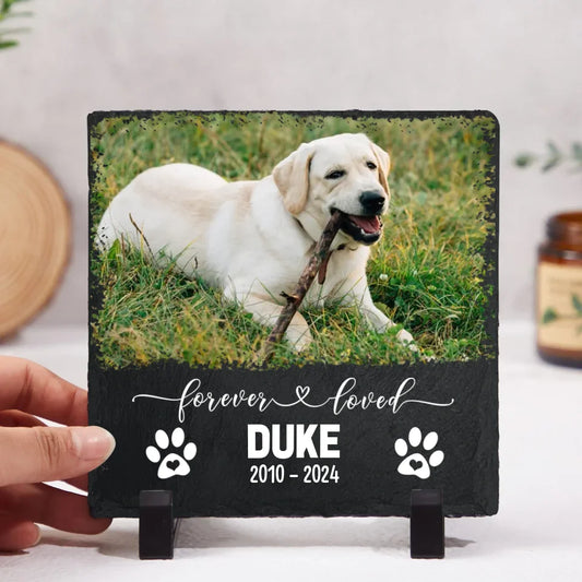 Dog Headstone | Custom Dog Memorial Garden Stone | Square Headstone