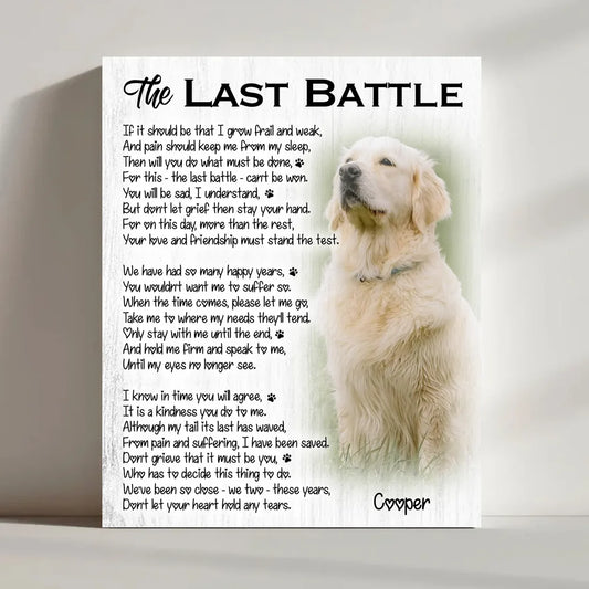 The Last Battle Dog Poem | Custom Dog Memorial Canvas | Dog Memorial Gifts