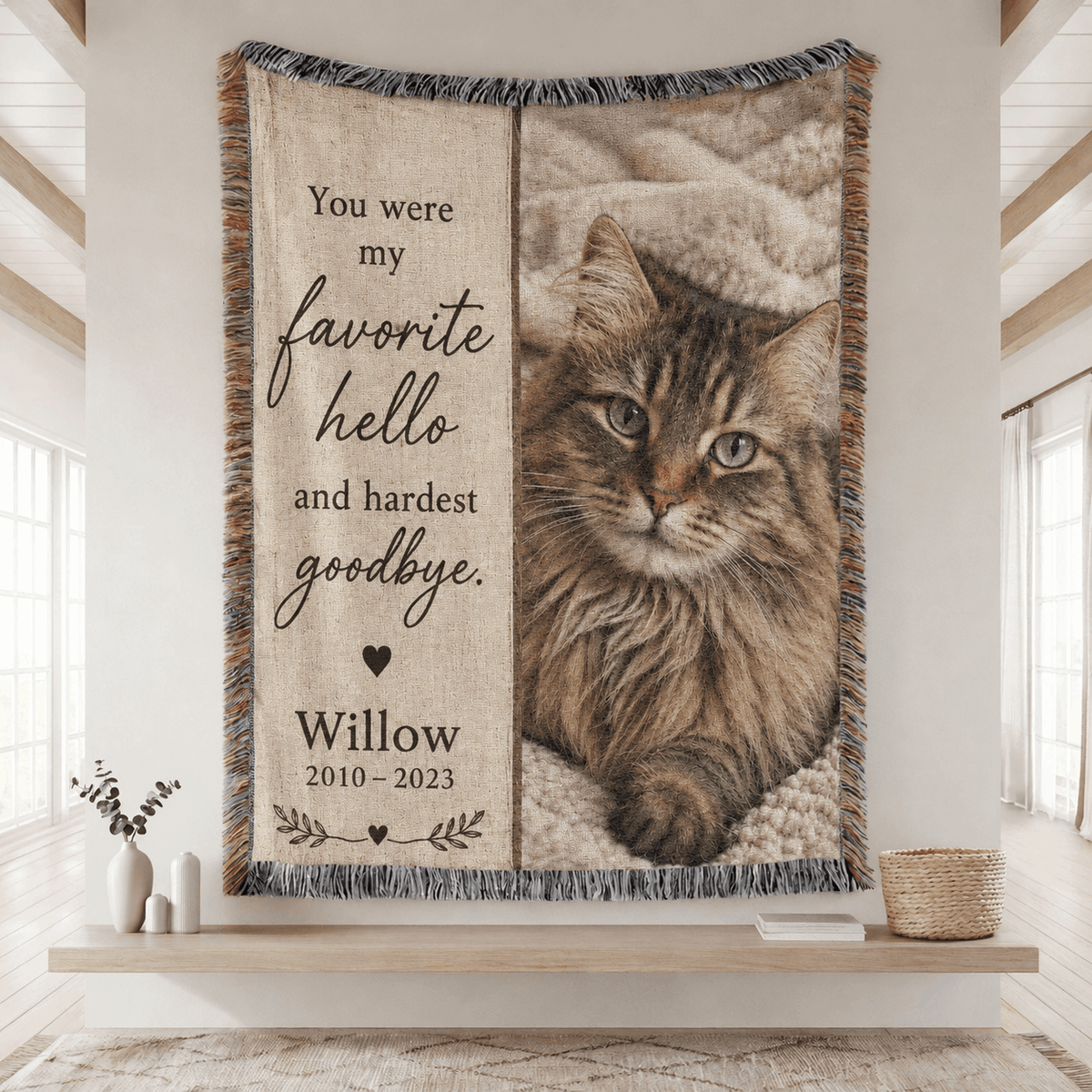 Personalized Custom Photo Cat Tapestry Blanket