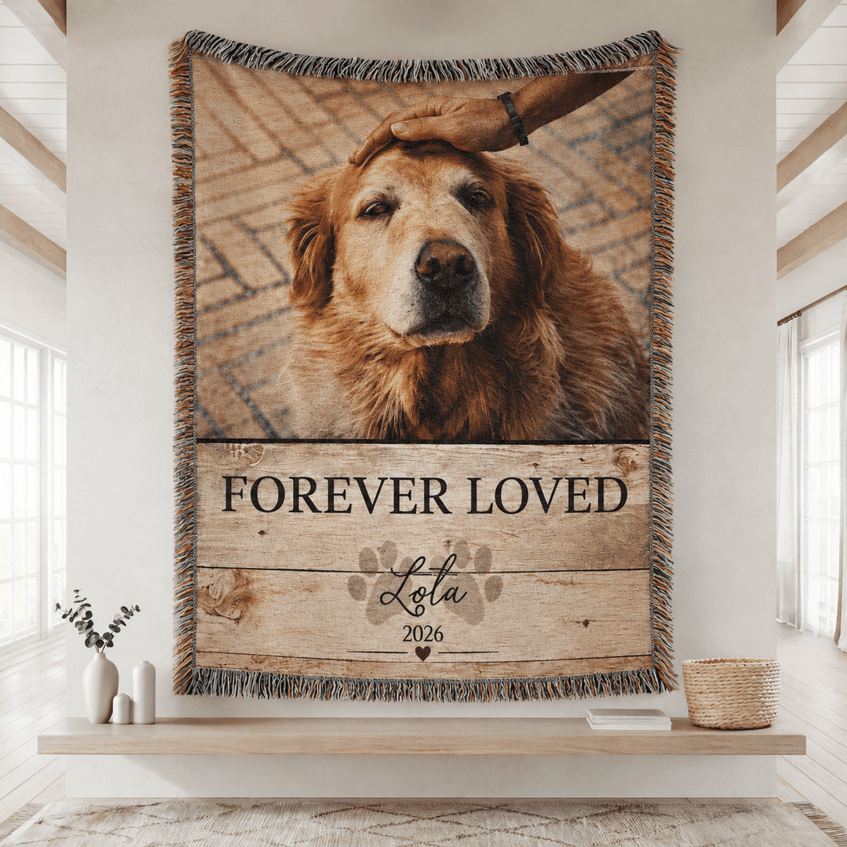 Personalized Custom Photo Dog Tapestry Blanket