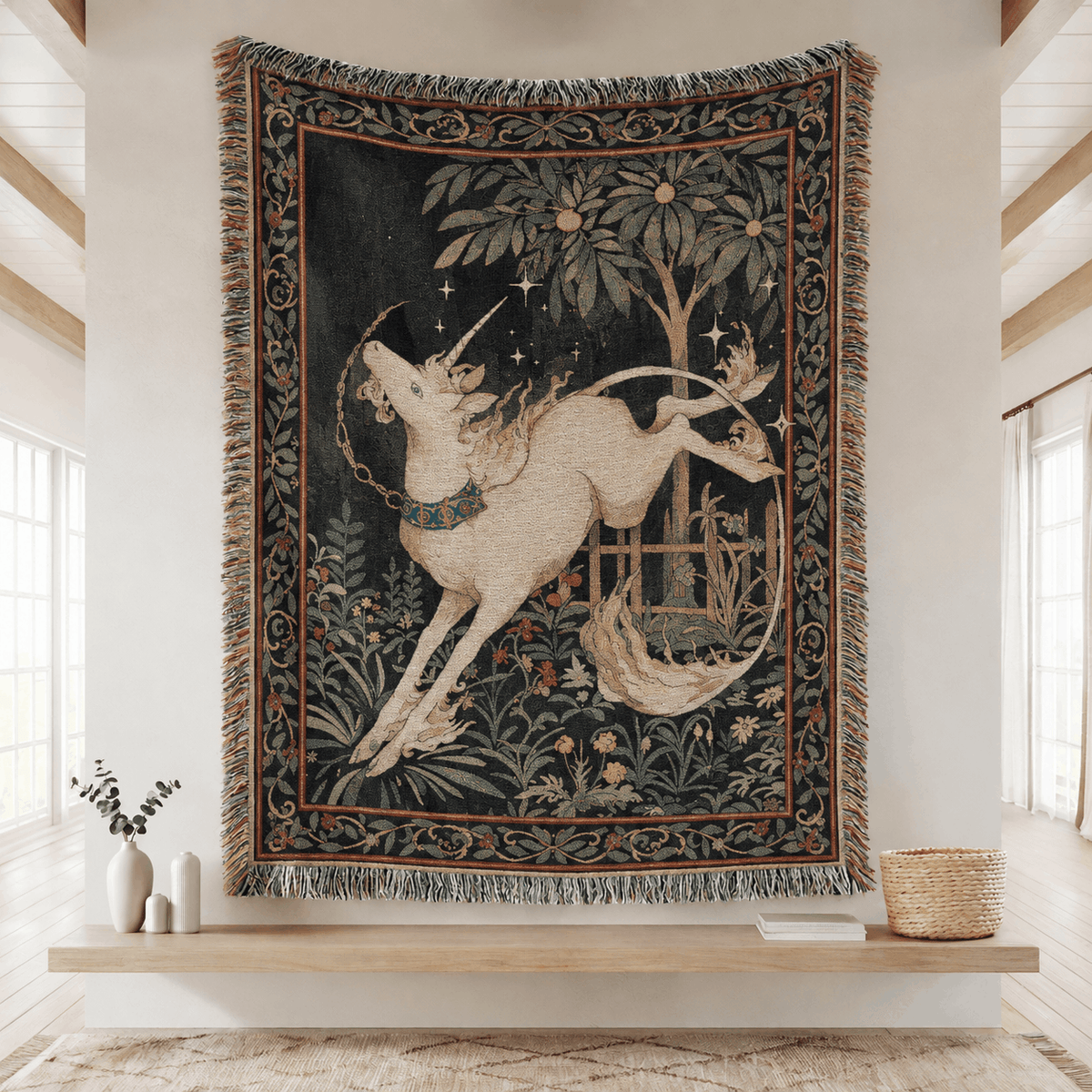The Unicorn Out Captivity Tapestry | Unicorn Hunt Tapestry