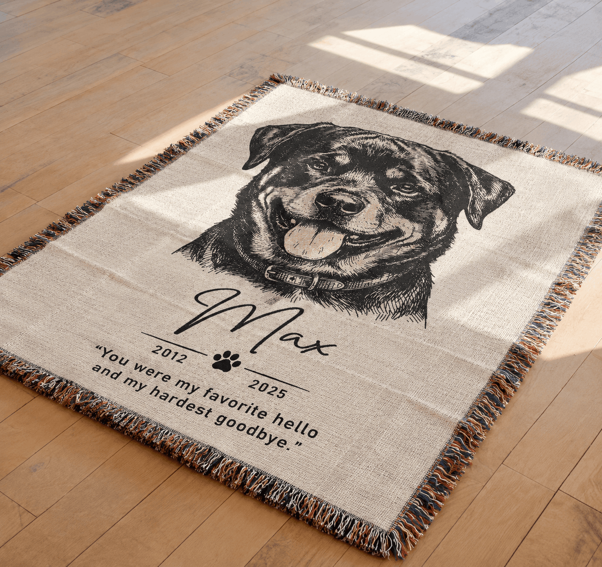 Personalized Custom Photo Dog Tapestry Blanket