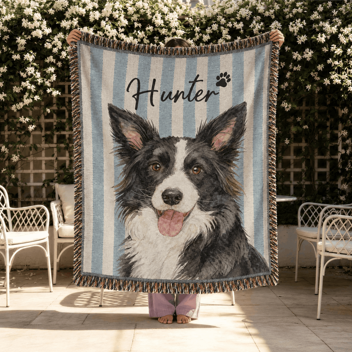 Personalized Custom Photo Dog Tapestry Blanket