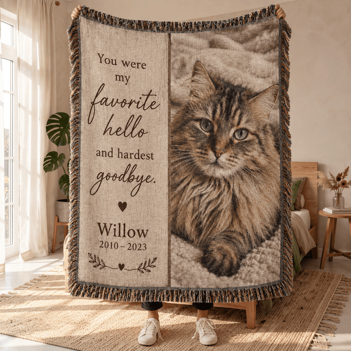 Personalized Custom Photo Cat Tapestry Blanket