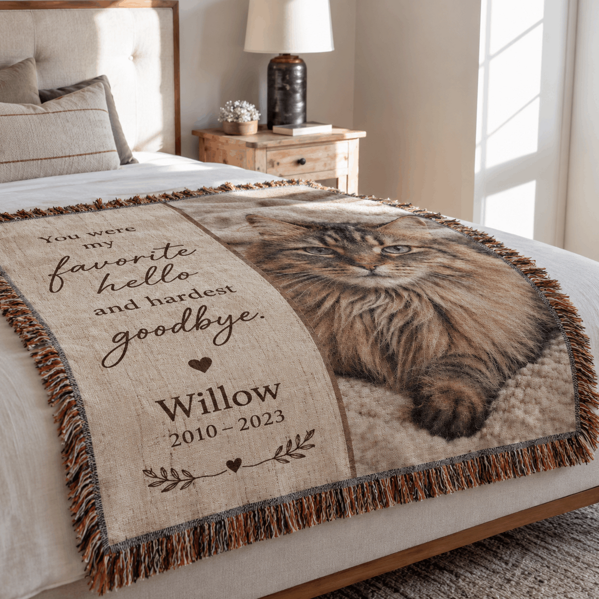 Personalized Custom Photo Cat Tapestry Blanket