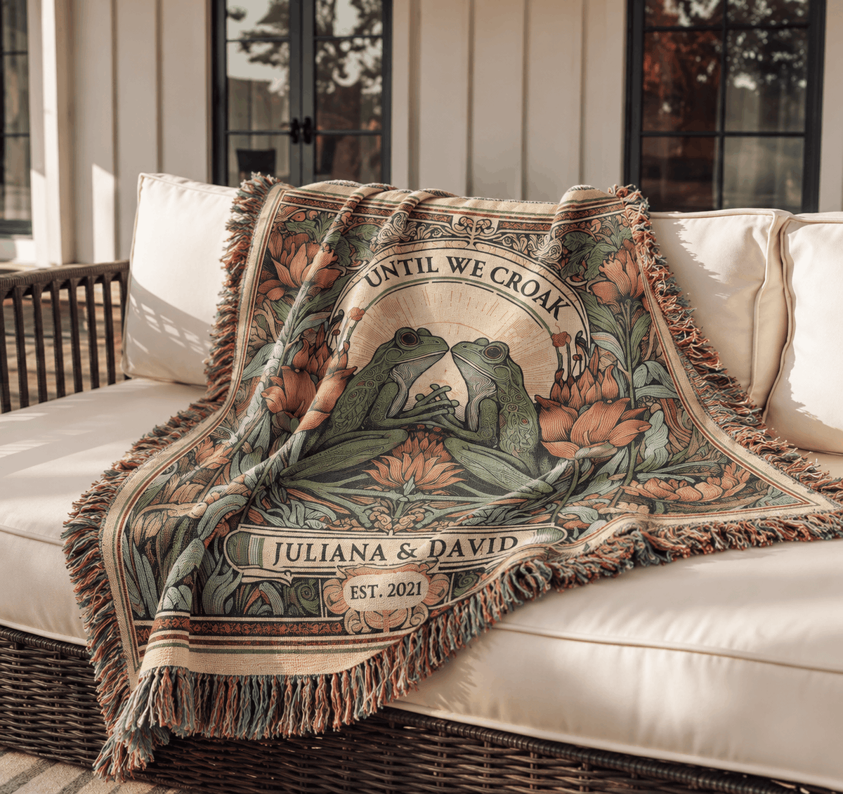 Custom Name Tapestry Woven Blanket | Until We Croak Tapestry