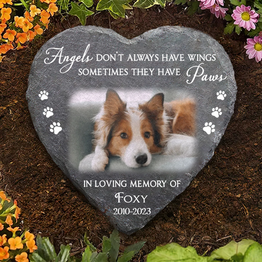 Angles Dont Always Have Wings Memorial Stone | Dog Headstone | Dog Tombstone