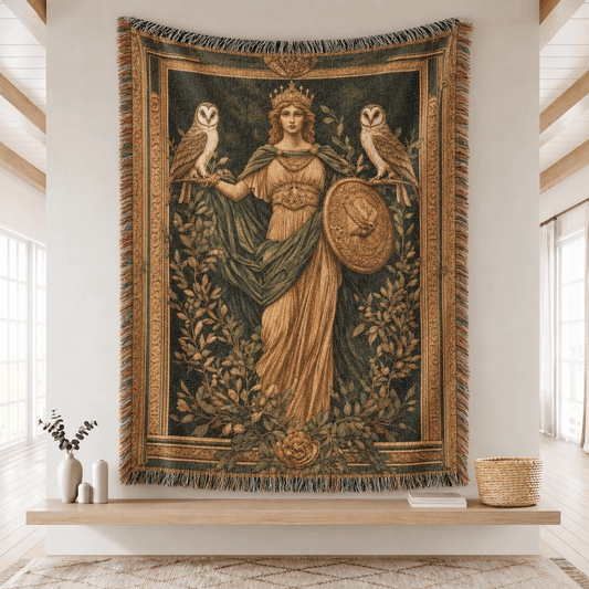 Athena Cottagecore Medieval Tapestry Throw Woven Blanket
