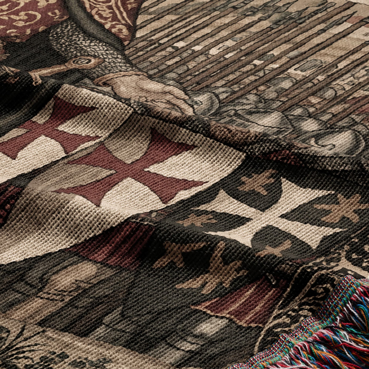 Baldwin IV Jerusalem Tapestry Woven Blanket | Medieval Tapestry Woven Throw Blanket