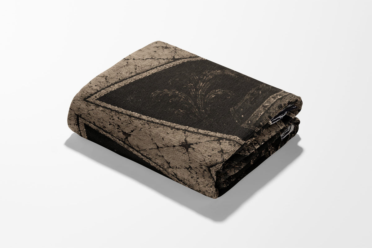 Black Crusader Cross Woven Blanket | Knights Templar Crusader Orders Cross Tapestry