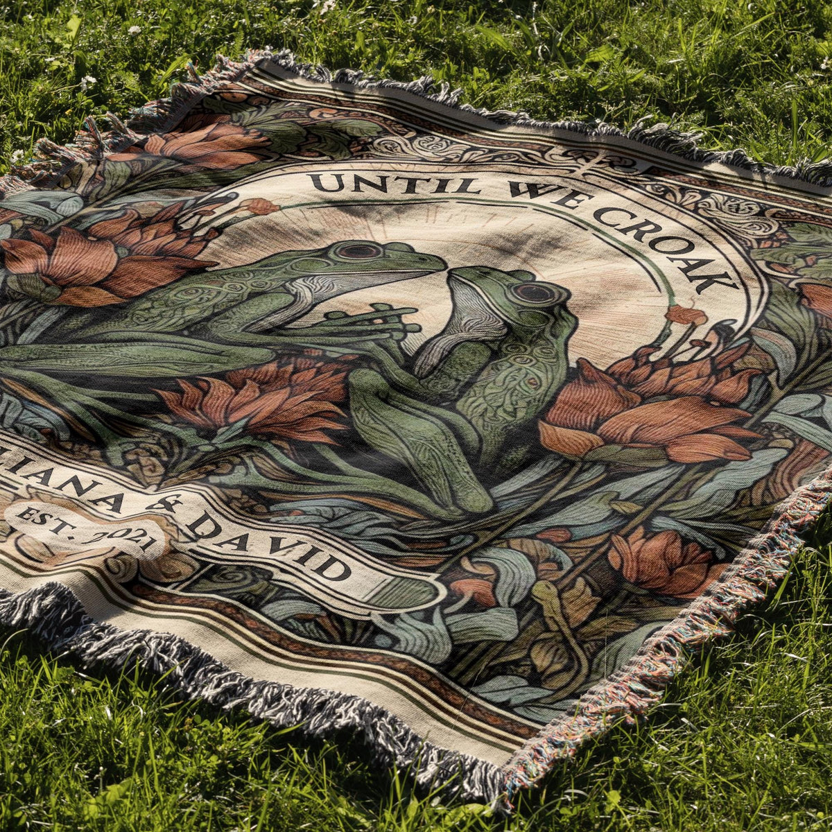 Custom Name Tapestry Woven Blanket | Until We Croak Tapestry