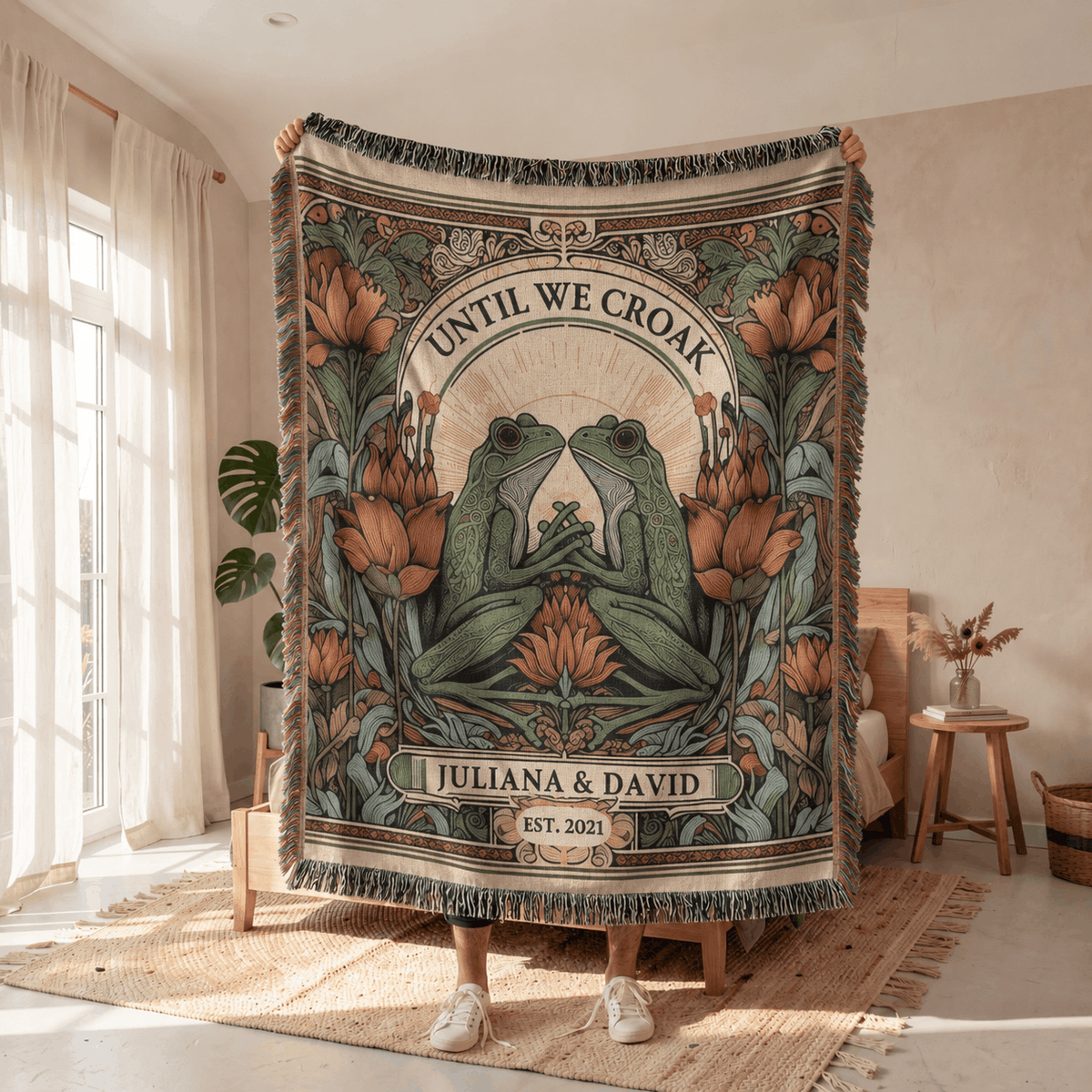 Custom Name Tapestry Woven Blanket | Until We Croak Tapestry