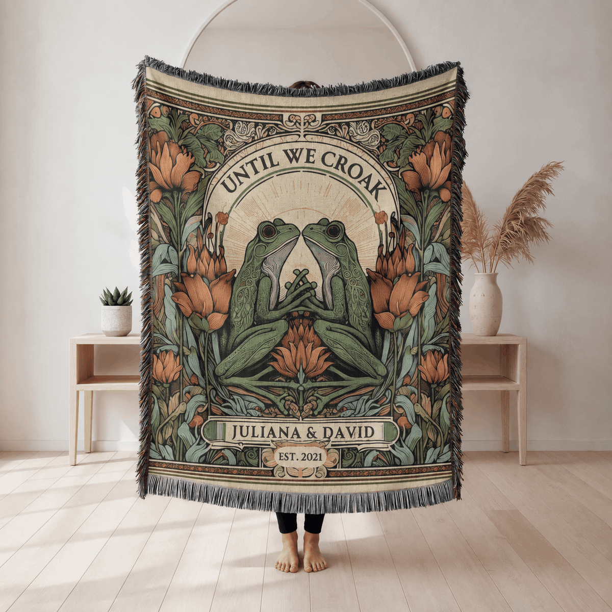 Custom Name Tapestry Woven Blanket | Until We Croak Tapestry