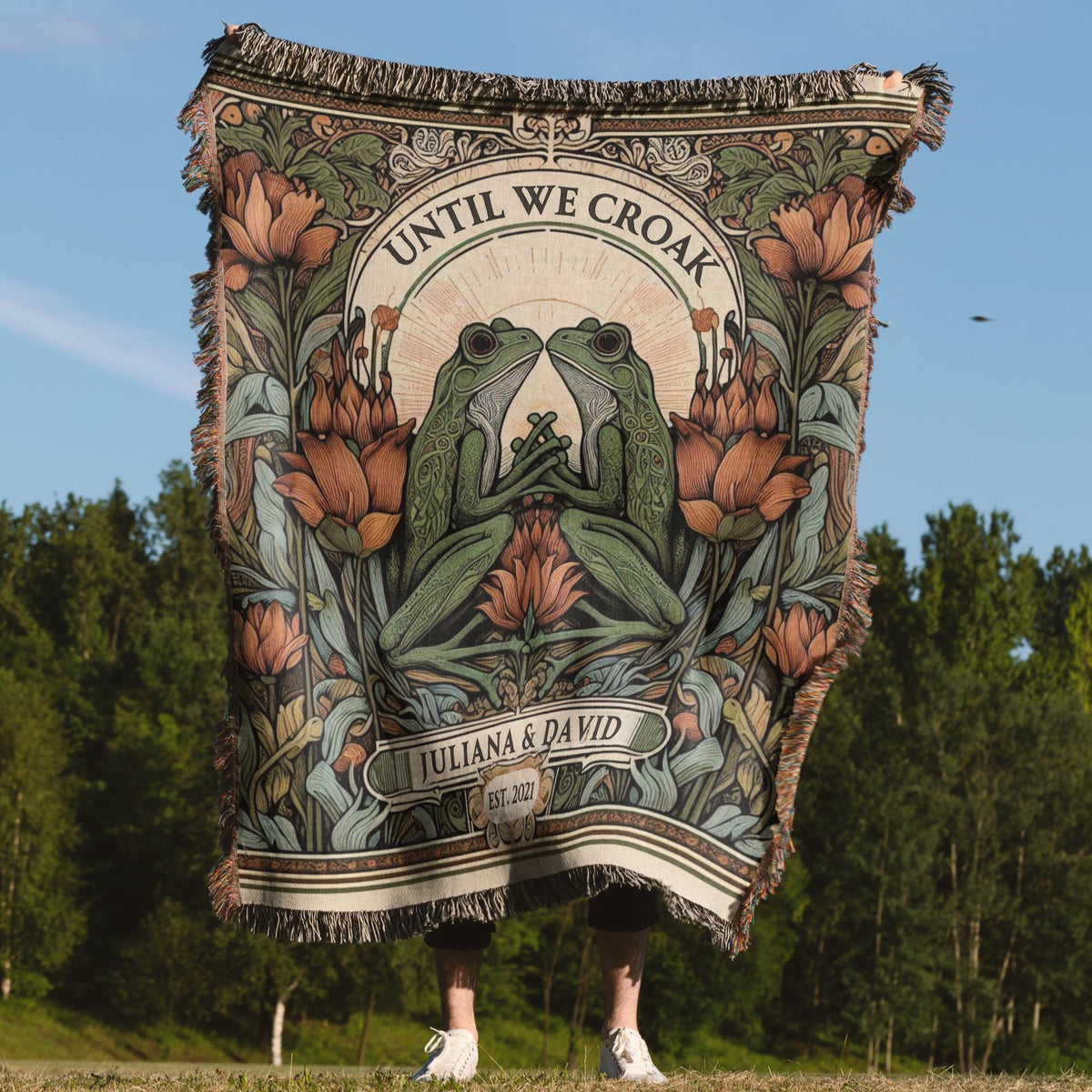 Custom Name Tapestry Woven Blanket | Until We Croak Tapestry