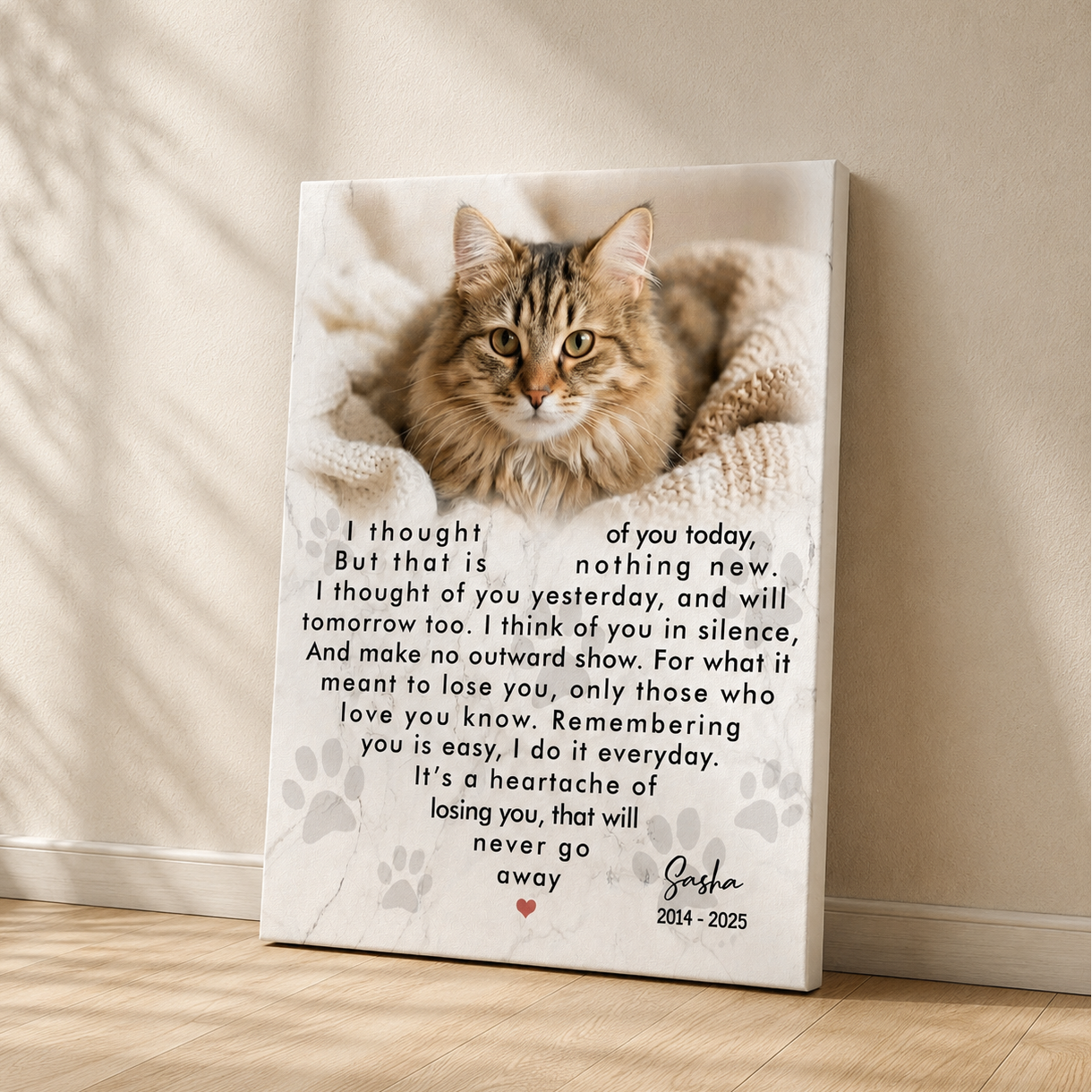 Cat Memorial Canvas Cat Memorial Gifts