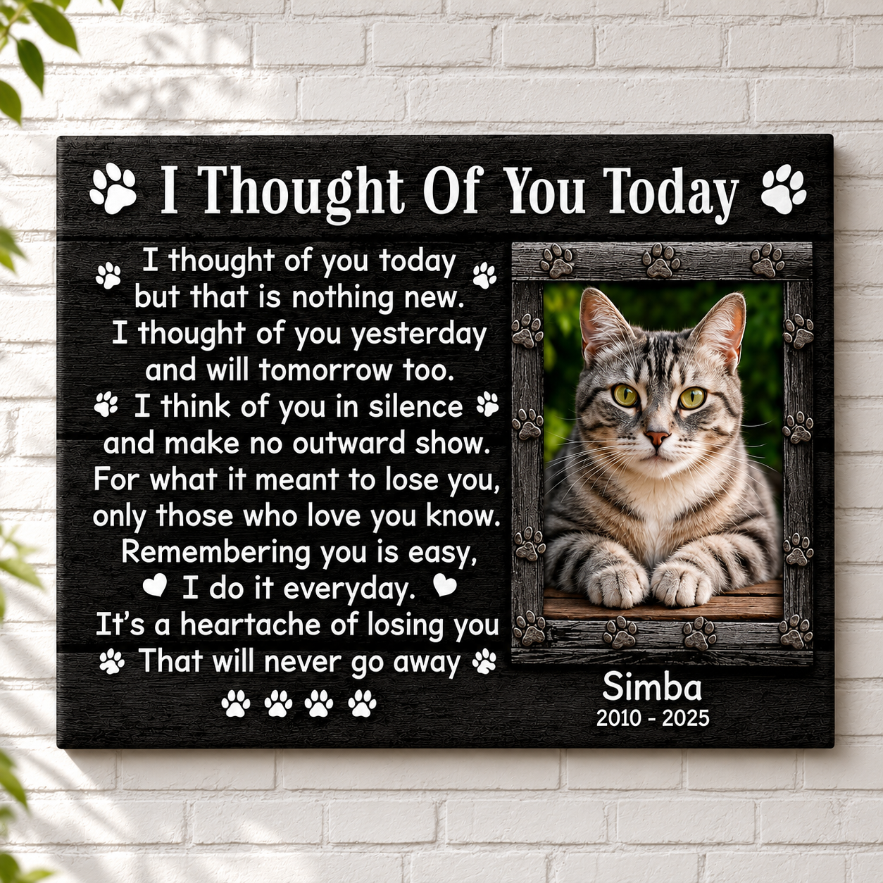 Cat Personalized Memorial Canvas 