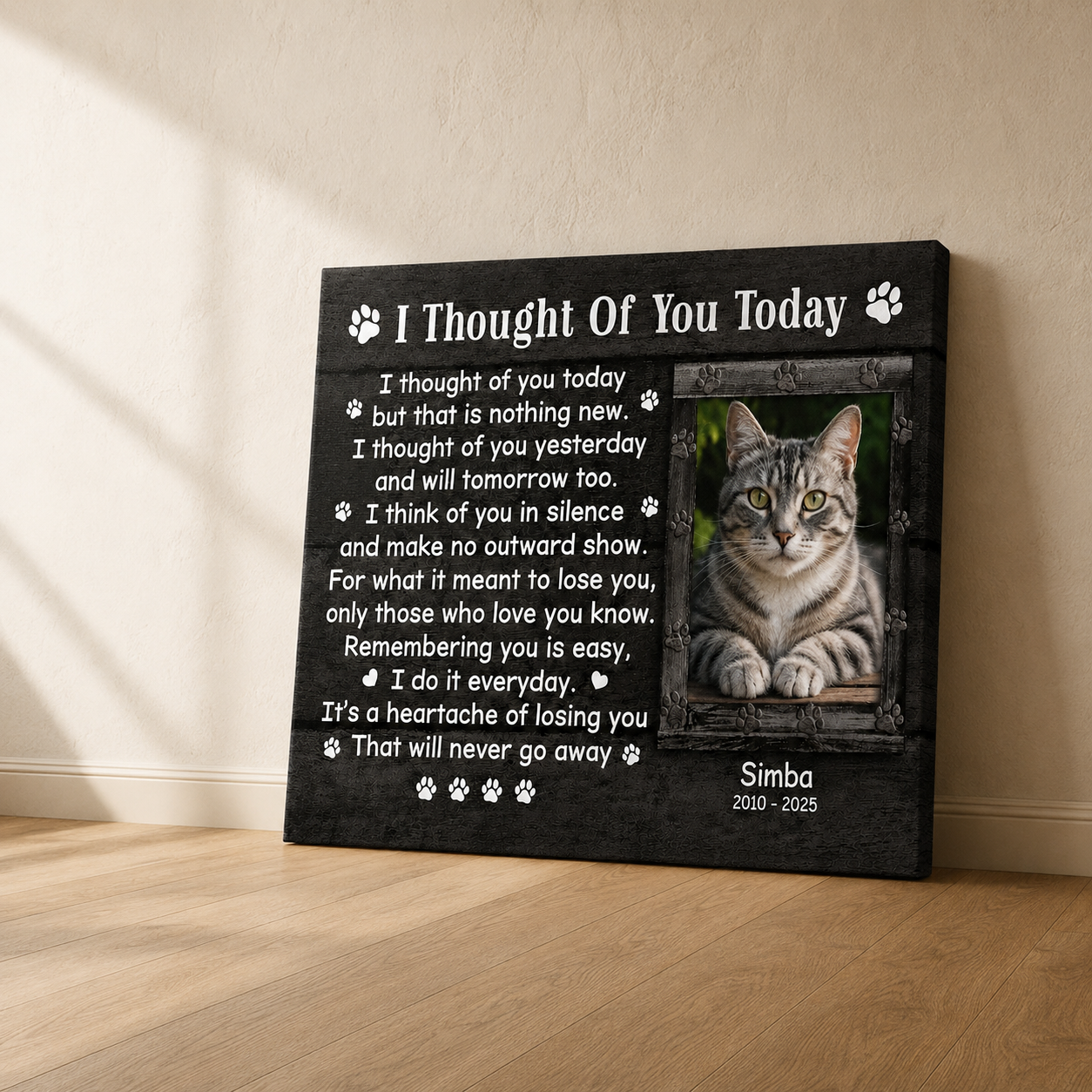 Cat Personalized Memorial Canvas 