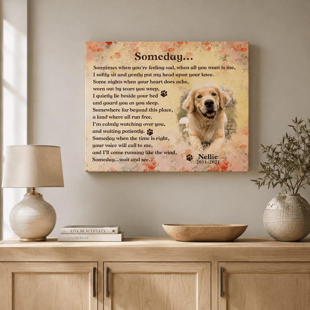Someday Dog Poem | Custom Dog Memorial Canvas Print