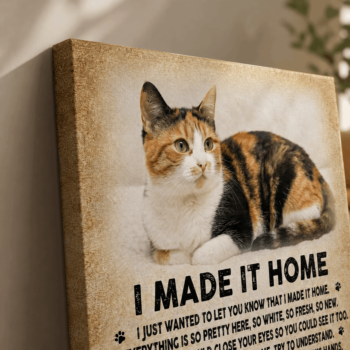 I Made It Home Poem | Custom Cat Memorial Canvas | Cat Memorial Gifts